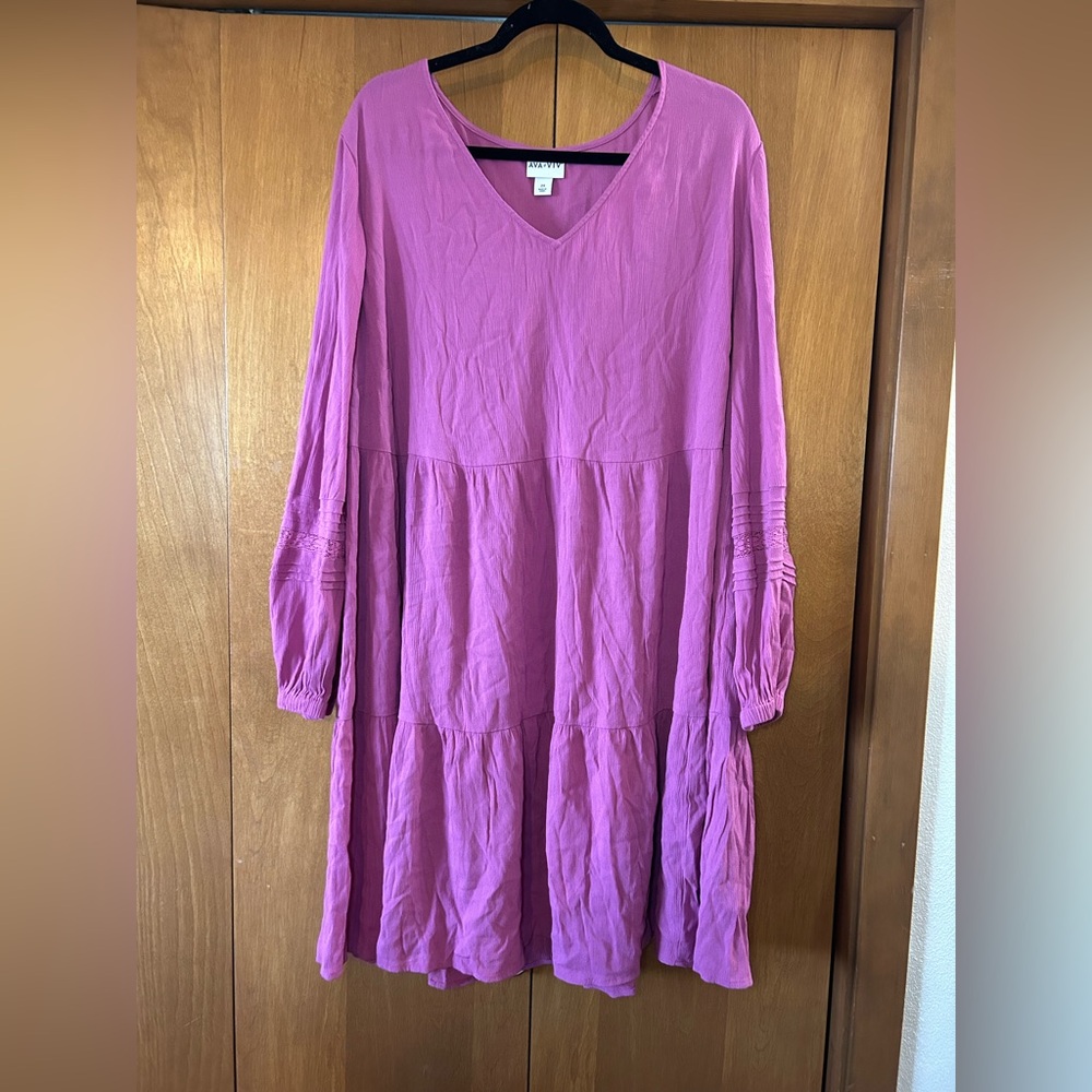 Ava & Viv Purple Long Sleeve Dress